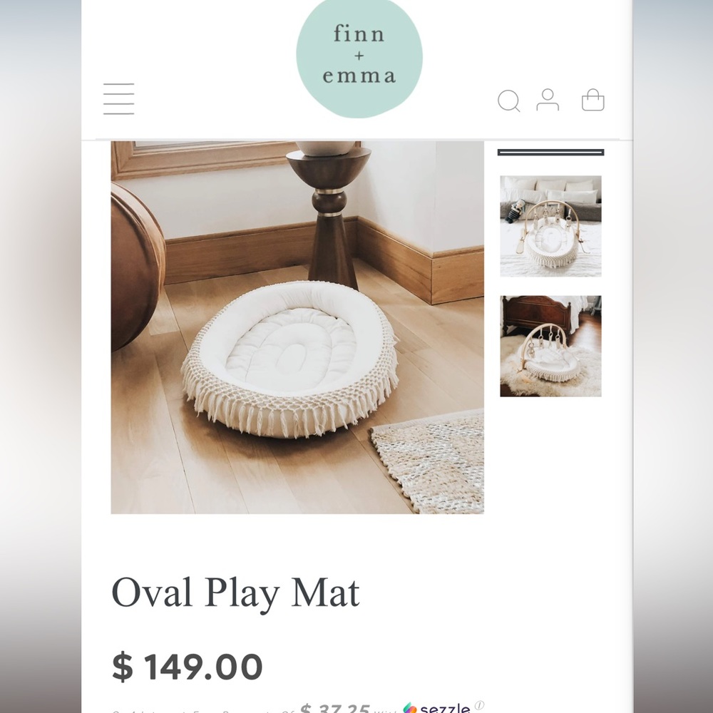New Finn+Emma oval play mat